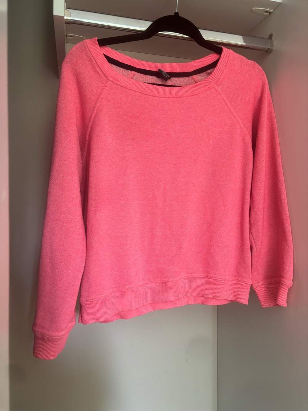 Neon Pink Crewneck Scoopneck Sweater / Sweatshirt Light Weight